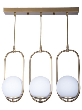 Φωτιστικό Οροφής Τρίφωτο Lavol Pakoworld ε27 Μέταλλο Χρυσό 50x3x70εκ