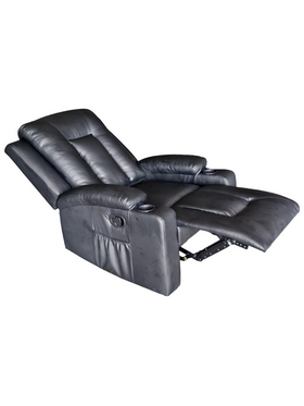 Πολυθρόνα Relax Gessel Pakoworld pu σε Μαύρη Απόχρωση 80x90x98εκ
