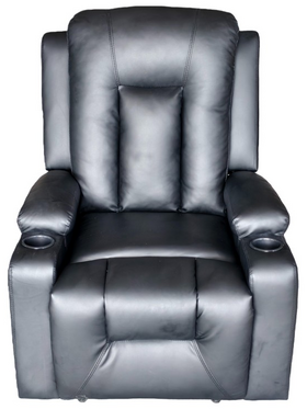 Πολυθρόνα Relax Gessel Pakoworld pu σε Μαύρη Απόχρωση 80x90x98εκ