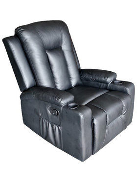 Πολυθρόνα Relax Gessel Pakoworld pu σε Μαύρη Απόχρωση 80x90x98εκ