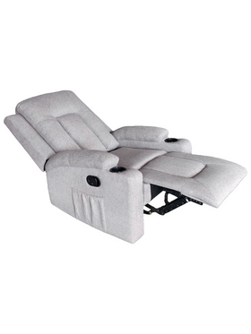 Πολυθρόνα Relax Gessel Pakoworld Ύφασμα σε Γκρι-Μπεζ 80x90x98εκ