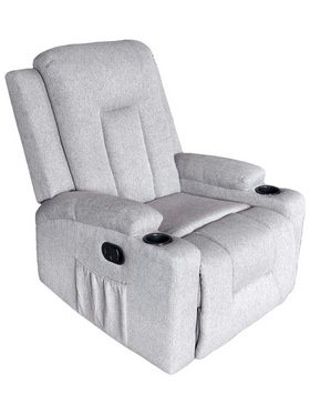 Πολυθρόνα Relax Gessel Pakoworld Ύφασμα σε Γκρι-Μπεζ 80x90x98εκ