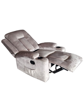 Πολυθρόνα Relax Gessel Pakoworld Βελούδο σε Γκρι Απόχρωση 80x90x98εκ