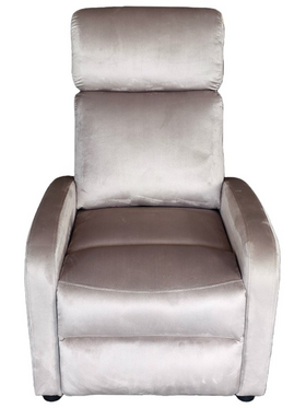 Πολυθρόνα Relax Norva Pakoworld Βελούδο σε Γκρι Απόχρωση 68.5x86x100εκ