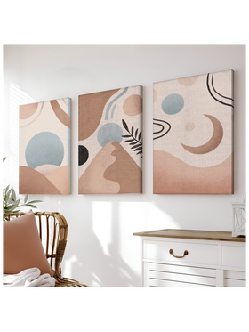 Πίνακας σε Καμβά Leberto Pakoworld Τρίπτυχος με Ψηφιακή Εκτύπωση και Πλαίσιο 50x2x70εκ