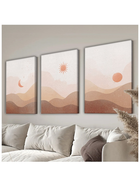 Πίνακας σε Καμβά Belan Pakoworld Τρίπτυχος με Ψηφιακή Εκτύπωση και Πλαίσιο 50x2x70εκ