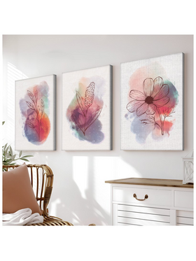 Πίνακας σε Καμβά Nerve Pakoworld Τρίπτυχος με Ψηφιακή Εκτύπωση και Πλαίσιο 50x2x70εκ