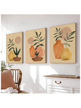 Πίνακας σε Καμβά Gielo Pakoworld Τρίπτυχος με Ψηφιακή Εκτύπωση και Πλαίσιο 40x2x60εκ