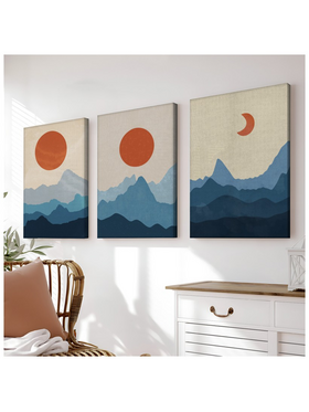 Πίνακας σε Καμβά Voriel Pakoworld Τρίπτυχος με Ψηφιακή Εκτύπωση και Πλαίσιο 40x2x60εκ