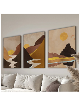 Πίνακας σε Καμβά Elthar Pakoworld Τρίπτυχος με Ψηφιακή Εκτύπωση και Πλαίσιο 50x2x70εκ