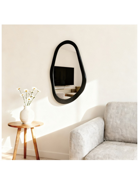 Καθρέπτης Οβάλ Baloa Pakoworld mdf σε Μαύρη Απόχρωση 44x4x80εκ
