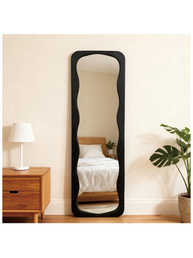 Καθρέπτης Lezour Pakoworld Βελούδο σε Μαύρη Απόχρωση 50x5x170εκ