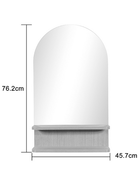 Καθρέπτης με Ράφι Mensola Pakoworld mdf σε Φυσική Απόχρωση 45.7x12.7x76.2εκ