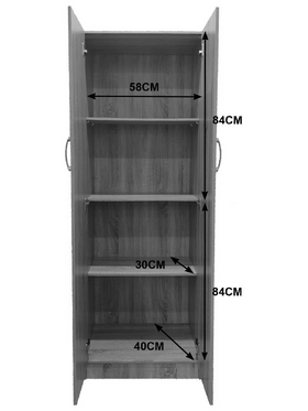 Ντουλάπα Δίφυλλη Lego Pakoworld σε Wenge Απόχρωση 60x42x180εκ