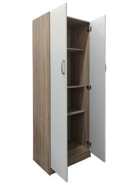 Ντουλάπα Δίφυλλη Lego Pakoworld σε Sonoma-Λευκή Απόχρωση 60x42x180εκ