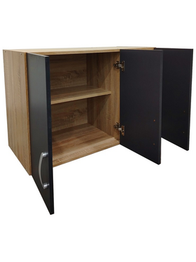 Πατάρι Ντουλάπας Τρίφυλλο Lego Pakoworld σε Sonoma-Ανθρακί Απόχρωση 90x41.5x60εκ