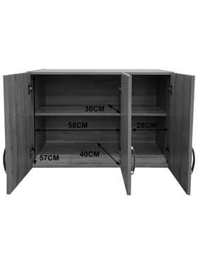 Πατάρι Ντουλάπας Τρίφυλλο Lego Pakoworld σε Sonoma-Λευκή Απόχρωση 90x41.5x60εκ