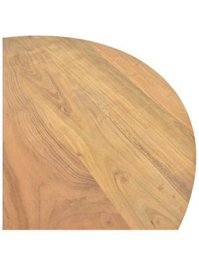 Τραπέζι Σαλονιού Radiane Pakoworld Μασίφ Ξύλο Ακακίας σε Φυσική Απόχρωση Φ80x40εκ