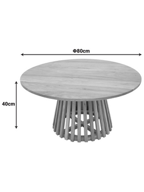 Τραπέζι Σαλονιού Radiane Pakoworld Μασίφ Ξύλο Ακακίας σε Φυσική Απόχρωση Φ80x40εκ