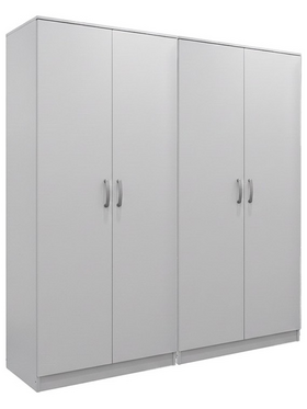 Ντουλάπα Τετράφυλλη Lego ι Pakoworld Λευκή 160x42x180εκ