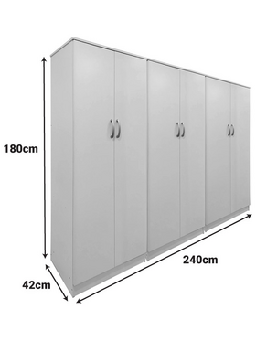 Ντουλάπα Εξάφυλλη Lego ιι Pakoworld Λευκή 240x42x180εκ