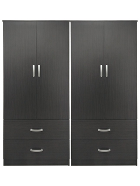 Ντουλάπα Τετράφυλλη με Συρτάρια Lego Pakoworld Wenge 160x42x180εκ