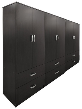 Ντουλάπα Εξάφυλλη με Συρτάρια Lego Pakoworld Wenge 240x42x180εκ