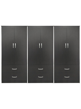 Ντουλάπα Εξάφυλλη με Συρτάρια Lego Pakoworld Wenge 240x42x180εκ