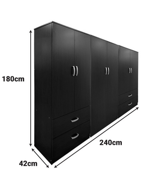 Ντουλάπα Τετράφυλλη Lego Pakoworld Wenge 240x42x180εκ