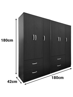 Ντουλάπα Εξάφυλλη Lego Pakoworld Wenge 180x42x180εκ