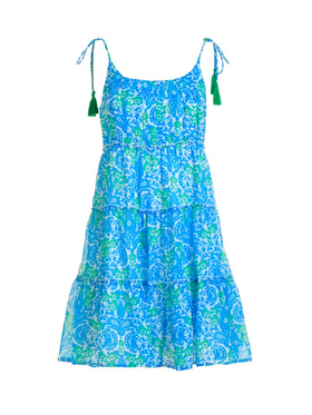 Ble Φορεμα Αμανικο Πρασινο/μπλε με Σχεδια ονε Size (100% Cotton)