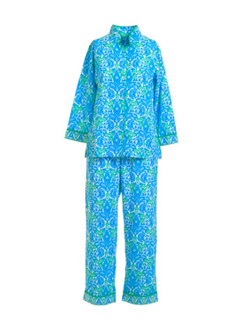 Ble s/2 Πουκαμισα και Παντελονα Πρασινο/μπλε με Σχεδια ονε Size (100% Cotton)