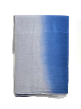 Ble Φουλαρι/παρεο Λευκο/μπλε Ομπρε 180χ100 (100% Cotton)