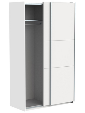 Ντουλάπα Ρούχων Kawen Pakoworld Δίφυλλη με Συρόμενες Πόρτες Λευκό 116.5x60x203εκ
