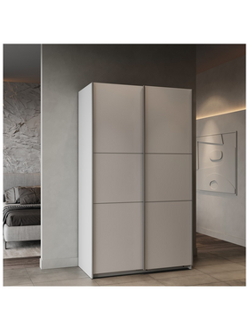 Ντουλάπα Ρούχων Kawen Pakoworld Δίφυλλη με Συρόμενες Πόρτες Λευκό 116.5x60x203εκ