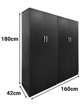 Ντουλάπα Τετράφυλλη Lego ι Pakoworld Wenge 160x42x180εκ