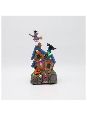 Σπιτακι Μαγισσας, με φωσ και Κινηση, Μπαταριας, Halloween, 13x11.7x23.9cm