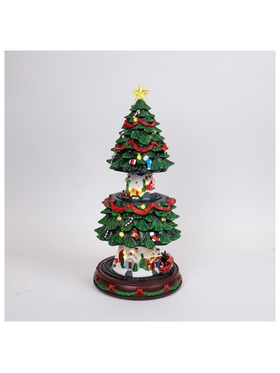Χριστουγεννιατικο Δεντρο που Ανεβοκατεβαινει, με Μουσικη, Κινηση και Φως, με Μετασχηματιστη, 23.5x23.5x45.5cm