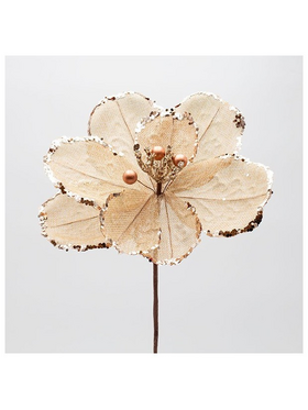 Λουλουδι Rustik Λινατσα, με Σαμπανι Περλες και Glitter, 25x45cm