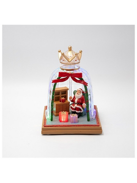 Χριστουγεννιατικη Παρασταση, Στεμμα, με Αγιο Βασιλη, Φωτιζομενο, Μπαταριας, 15.3x21cm