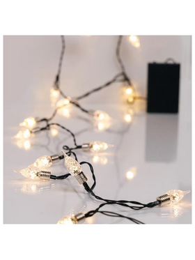 Σειρα, 20 led 5mm, Vintage Διακοσμητικο 1.2mm, Μπαταριας 3xαα, Χρονοδιακοπτη, Πρασινο pvc Καλωδιο, Θερμο Λευκο led ana 10cm, Προεκταση Παροχης 30cm, Ip20