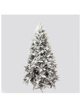 Δεντρο Ελατο, Mixed pvc με Πλαστικο και Κουκουναρια, Χιονισμενο, Κλειω 210cm