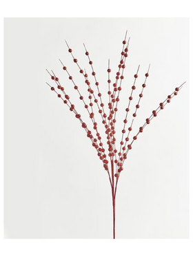 Κλαδι, Κοκκινο, με Γκλιτερ Περλες, 150cm