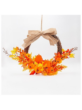 Στεφανι με Πορτοκαλι Κολοκυθες, 65cm