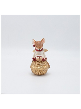 Διακοσμητικο Πολυρεζιν, Καθιστο Ποντικακι, 6.5x11cm