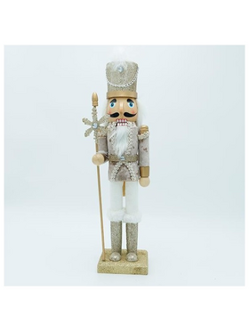 Καρυοθραυστης, Λευκος Σαμπανι, με Σκηπτρο και Νιφαδα, 10x38cm