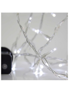 Σειρα, 240 led 3mm, 31v, 8 Προγραμματα, Διαφανο Καλωδιο, Λευκο Led, Προεκταση Παροχης 300cm, ανα 5cm, Ιρ44