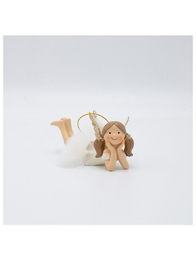 Αγγελακι Ξαπλωτο, Λευκο, 10.5x4.5x5cm