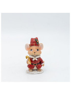 Διακοσμητικο Πολυρεζιν, Ποντικακι Αγιος Βασιλης, 5x8cm