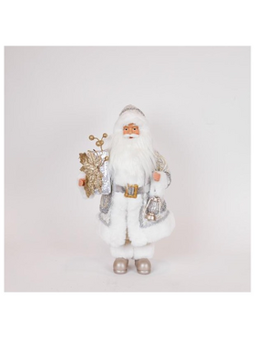 Αγιος Βασιλης, Ασημι Χρυσο, με Φαναρακι, 45cm